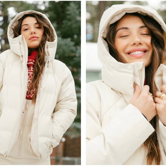 Half Days Snow Set: Emma Soft Shell Pant XS Short Georgie Puffer S Oatmeal - Picture 3 of 8